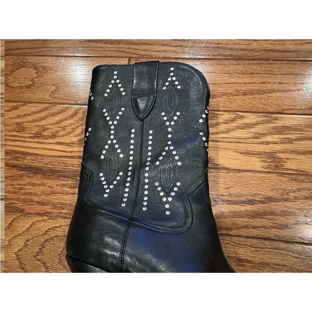 Isabel Marant Dahope Womens Studded Leather Cowboy Boots Black EU 37 - Picture 3 of 8